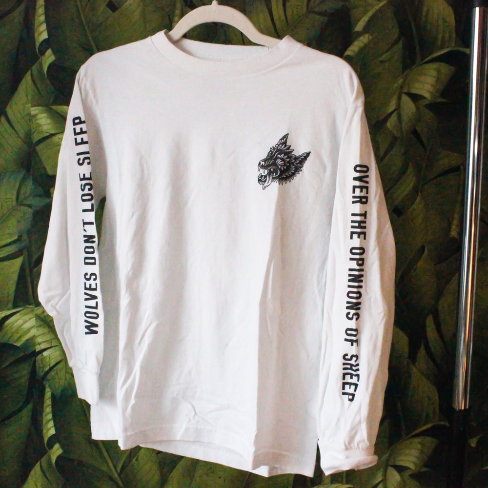 White Graphic Long Sleeve Tee